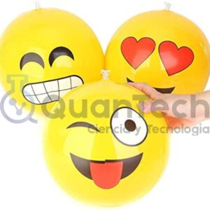SET DE 4 PELOTAS DE EMONJI EMOCIONES 16CM COLORES