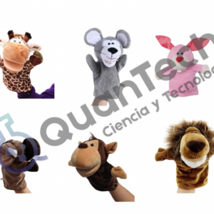 SET DE 6 TITERES DE MANO ANIMALES DE LA SELVA 25CM