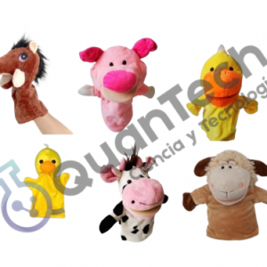 SET DE 6 TITERES DE MANO ANIMALES DE LA GRANJA 25CM