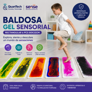 BALDOSA GEL SENSORIAL RECTANGULAR 6 PCS 80x22cm