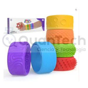 Pack 6 Pulseras Sensoriales Slap Texturizadas Antiestrés
