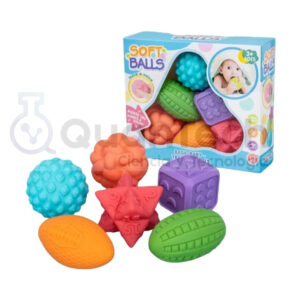SET DE 6 PELOTAS DE TEXTURAS Y FORMAS DIVERSAS